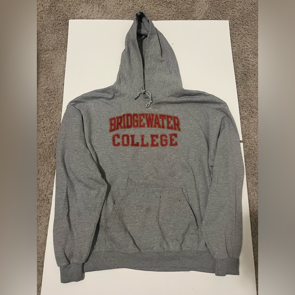 Men’s Champion Bridgewater State College Gray Hoodie Sweatshirt Size 2XL XXL